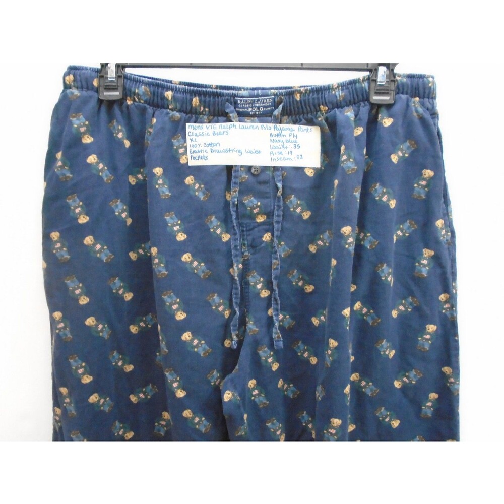 Polo Ralph Lauren Men Size XL Iconic Polo Bear American Flag Pajama Lounge Pant - Picture 2 of 9